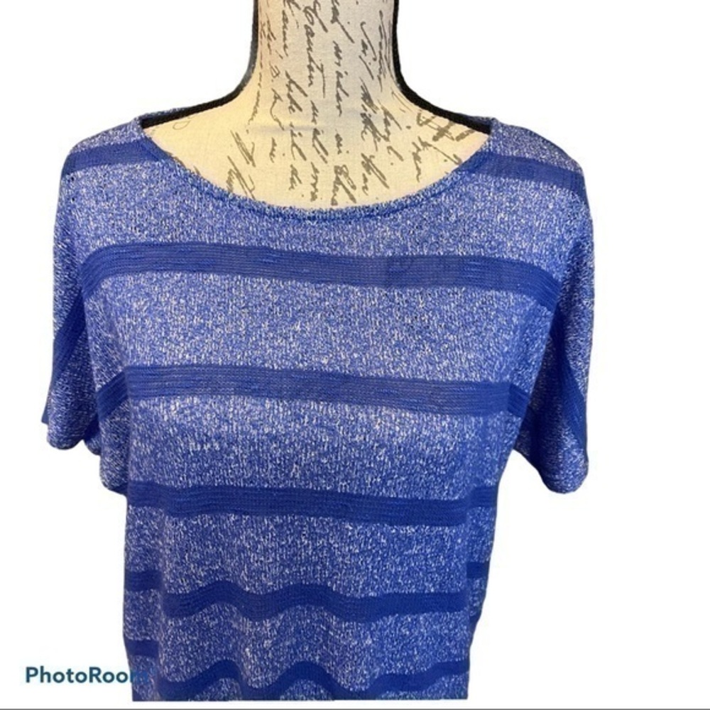 BOBEAU LITE SWEATER BLUE STRIPPED